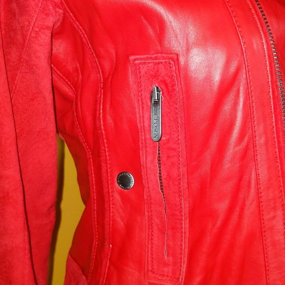 ZAC POSEN FOR TARGET LEATHER JACKET RED SZ MED FOR WOMAN - Picture 3 of 16